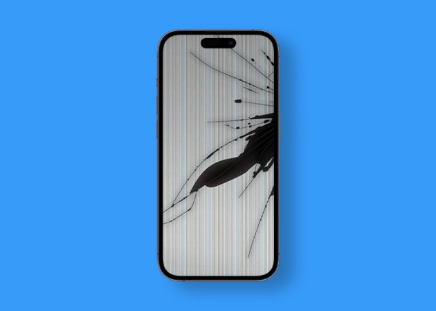 Abstract black broken iPhone display wallpaper