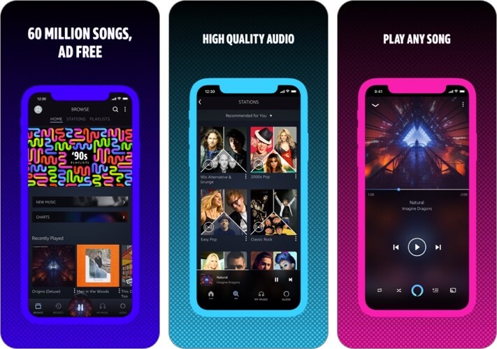 amazon music streaming iphone and ipad app screenshot