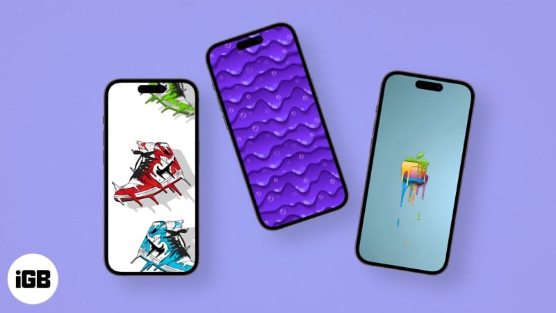Catchy and attractive wallpapers on three iPhone screens