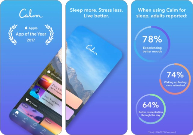 Calm meditation app for iPhone