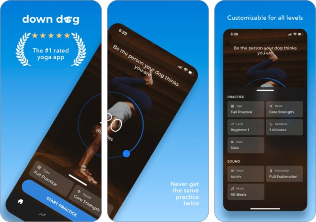 Down Dog yoga app for iPhone