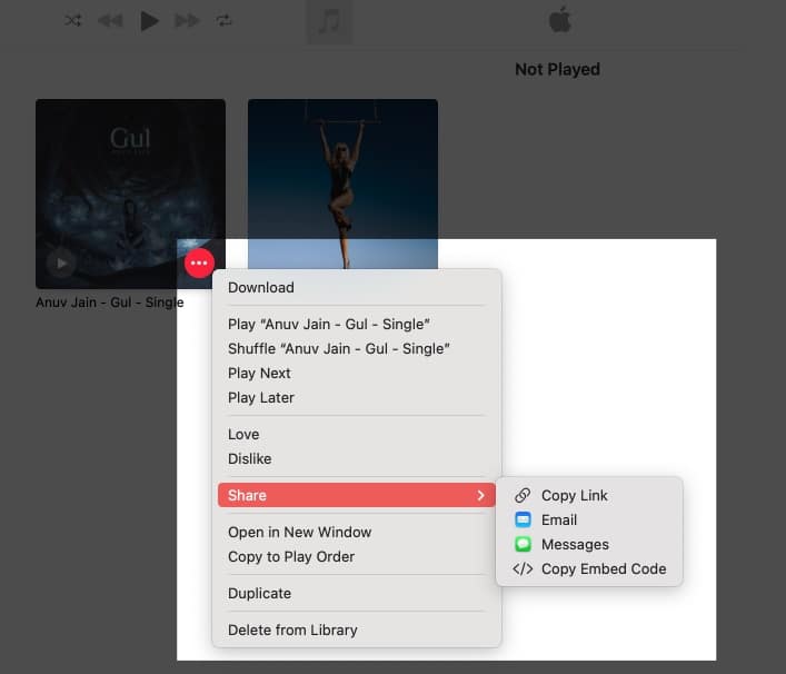 Hover the mouse over the playlist, click three dots, select share, choose how you want to share