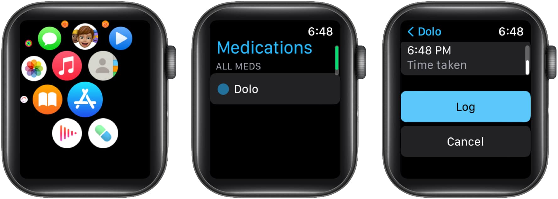 Log medications into Apple Watch