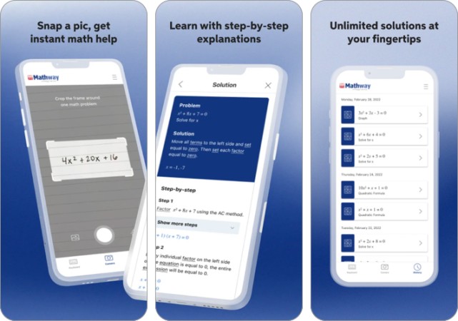 Mathway iPhone app for maths problem solving