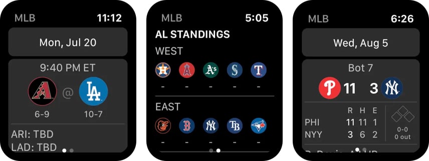 MLB Apple Watch app screenshot