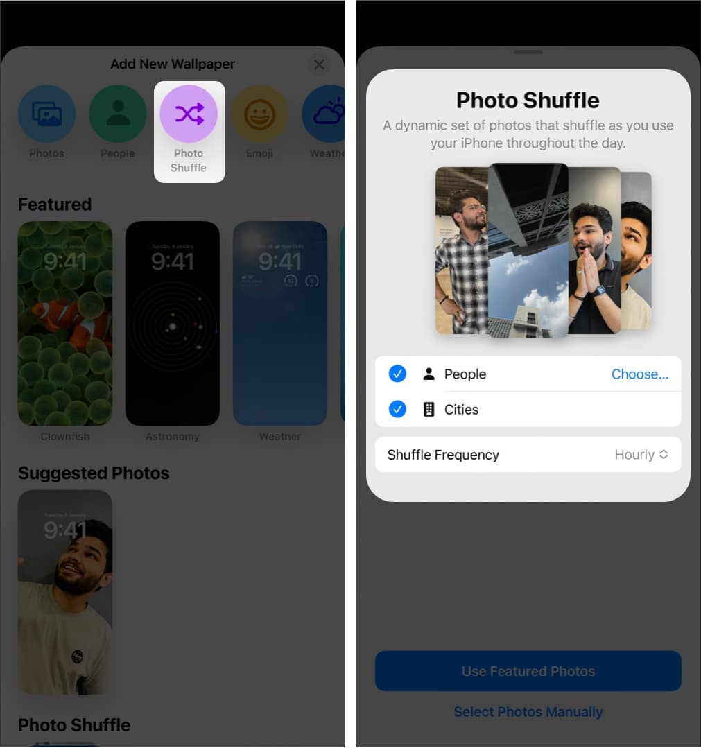Using Photo Shuffle on iPhone Lock Screen