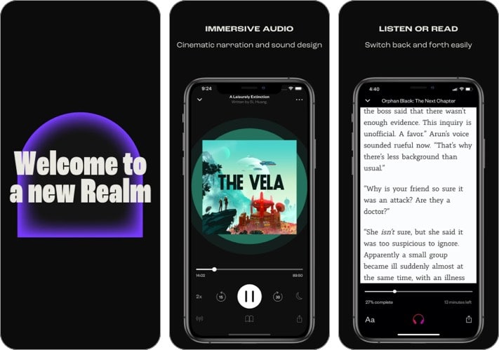 realm audiobook player iphone ipad app screenshot