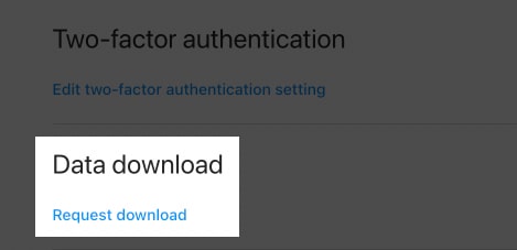 request data download on instagram on mac