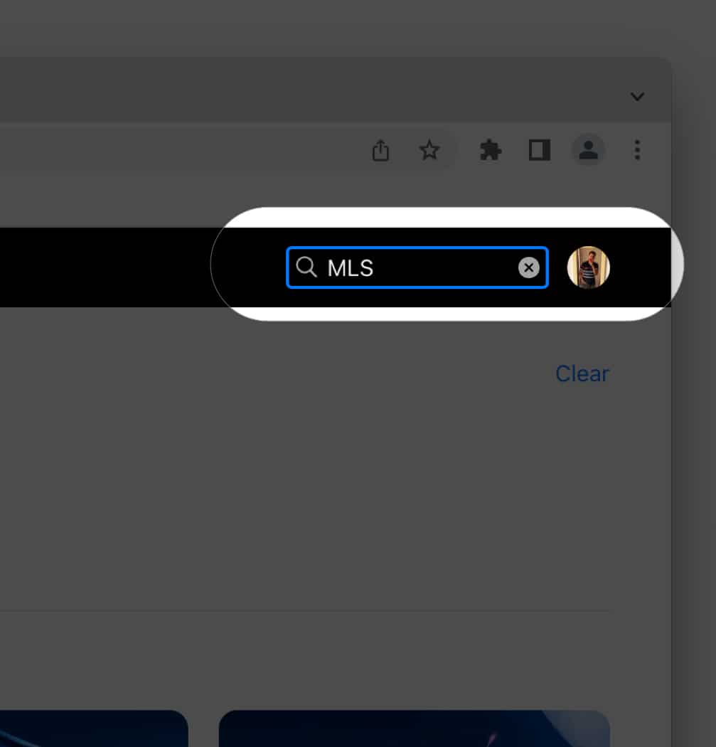 Search MLS in Apple TV website on Mac