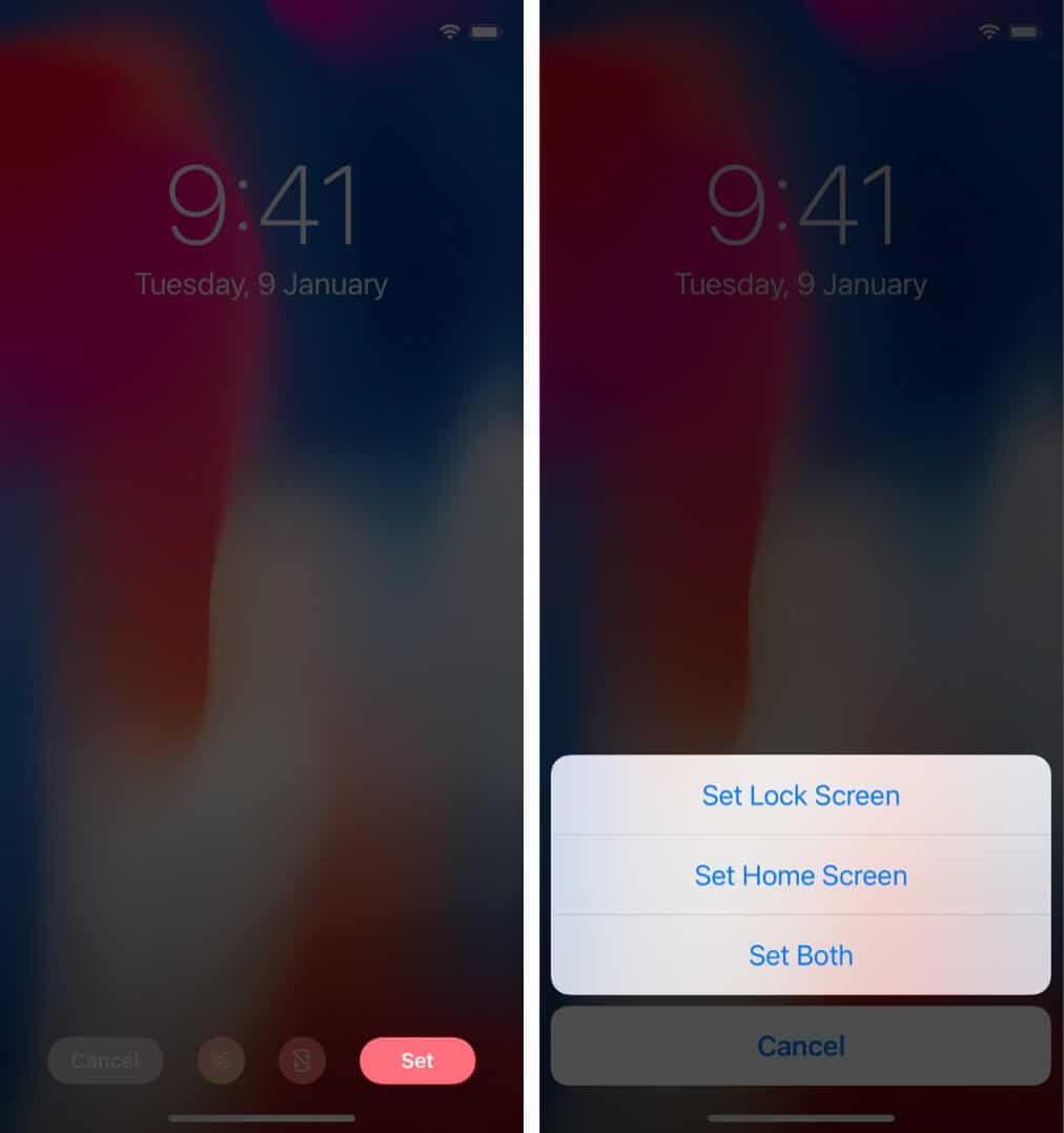 Select the live wallpaper to set it on iPhone Lock Screen