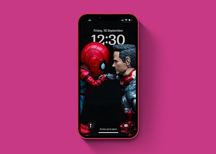 Spiderman vs. Iron Man wallpaper for iOS 16