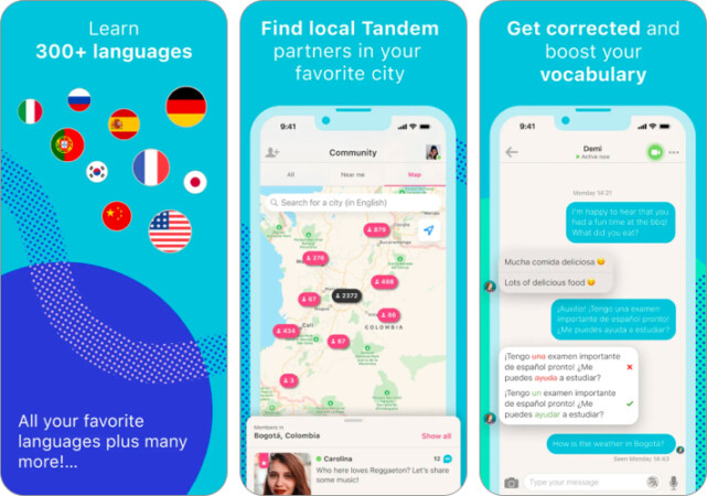 Tandem language learning app for iPhone and iPad