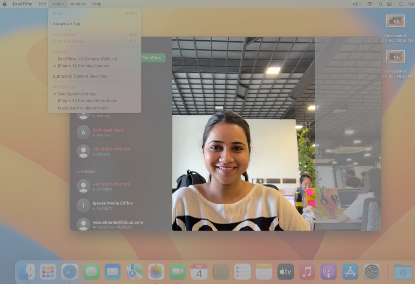 Use Continuity Camera in any video calling app on Mac